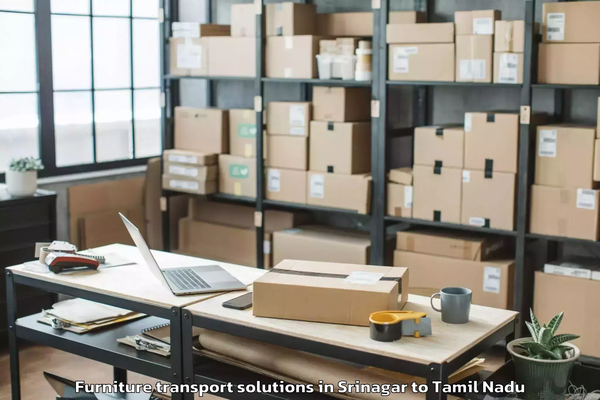 Book Your Srinagar to Periyapatti Furniture Transport Solutions Today